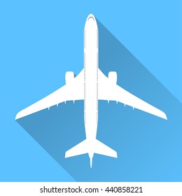 Airplane vector illustration.  Icon, flat style.  

