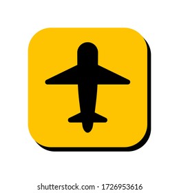 Airplane vector illustration icon. Airplane icon in two-dimensional shape. The concept of air transportation and commercial flight by using an airplane modern icon.