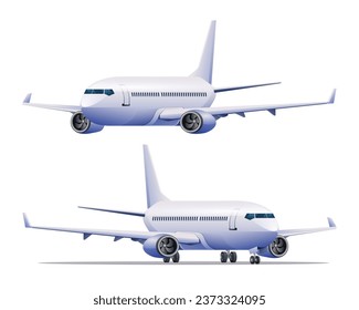 Ilustración del vector del avión aislada en fondo blanco