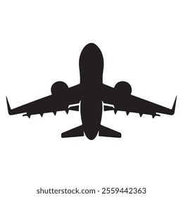 Airplane vector illustration silhouette. Pane icon, Sign, symbol on white background.