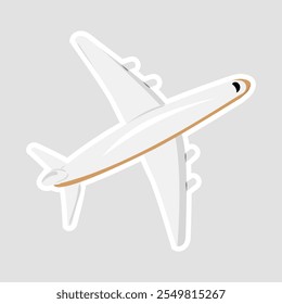 Airplane Vector Illustration Sticker, perfect for travel-related designs, aviation themes, or vacation projects. Suitable for children’s crafts, planners, and decorations