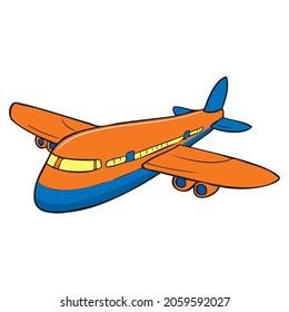 airplane vector illustration,isolated on white background,top view