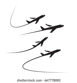 Airplane vector isolate on white background.