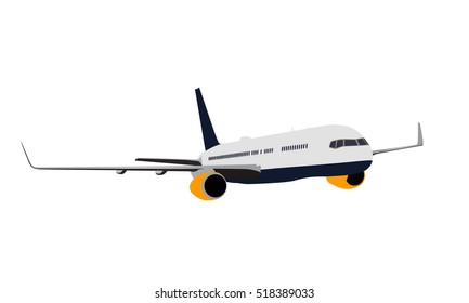 Airplane vector isolated illustration, flat design