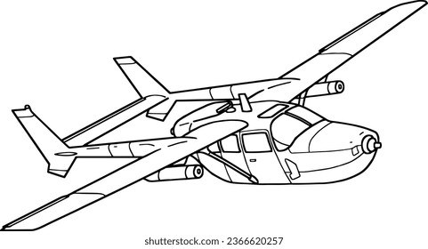 dibujo de línea de vector de avión