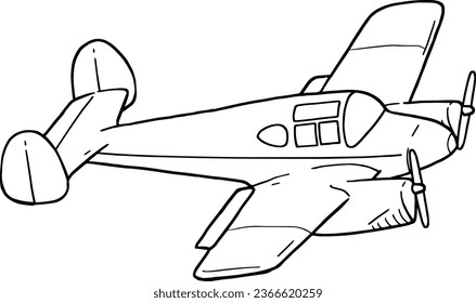 airplane vector line art drawing