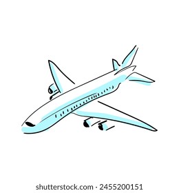 airplane vector line art icon. symbol for airplane.