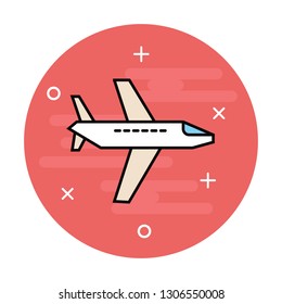 Airplane vector line icon