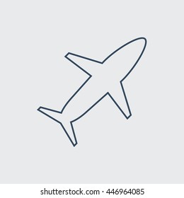 Airplane Vector Line Icon. Eps.-10.
