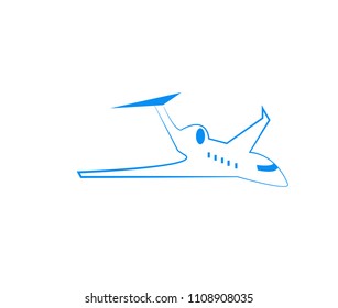 Airplane vector line stroke illustration