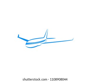 Airplane vector line stroke illustration