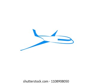 Airplane vector line stroke illustration