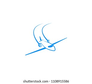 Airplane vector line stroke illustration