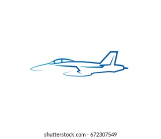 Airplane vector line stroke illustration logo
