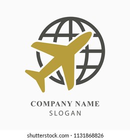 Airplane vector logo design template.