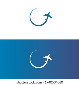 Airplane vector logo  template design.Air,sky,round colorful logo template.