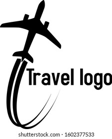 Airplane vector logo template on the white background