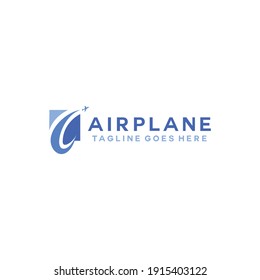airplane vector logo template for Traveling and adventure
