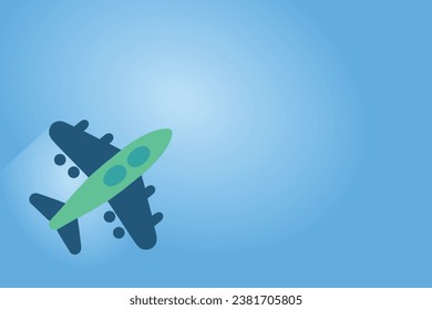 Vector de avión en campo de fondo azul