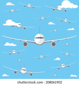 airplane vector on the sky