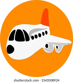 Airplane Vector On Sunset Background Vector Illustration