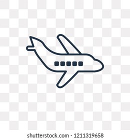 Airplane vector outline icon isolated on transparent background, high quality linear Airplane transparency concept can be used web and mobile