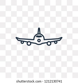 Airplane vector outline icon isolated on transparent background, high quality linear Airplane transparency concept can be used web and mobile