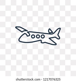Airplane vector outline icon isolated on transparent background, high quality linear Airplane transparency concept can be used web and mobile
