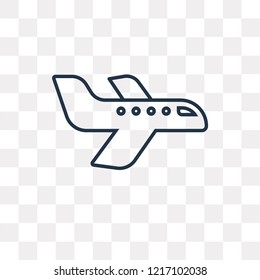 Airplane vector outline icon isolated on transparent background, high quality linear Airplane transparency concept can be used web and mobile