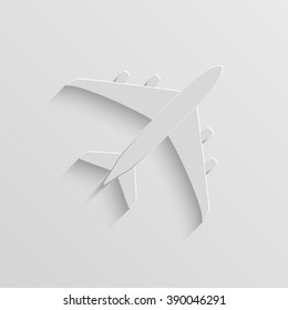 airplane vector paper icon