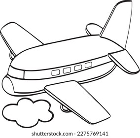 Airplane Vector Simple black and white