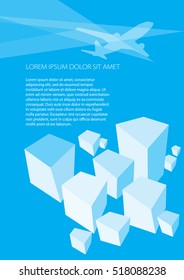 Airplane vector stylized blocks template layout