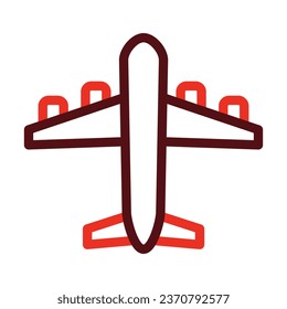 Airplane Vector Thick Line Two Color Icons For Personal And Commercial Use.
