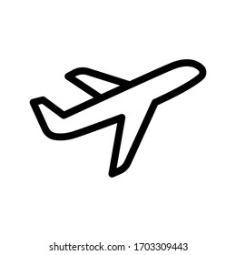 airplane vector thin line icon 