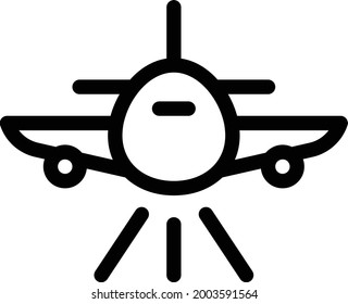 airplane vector thin line icon