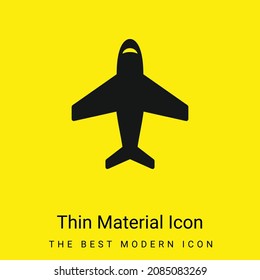 Avión en posición vertical ascendente icono de material amarillo brillante mínimo