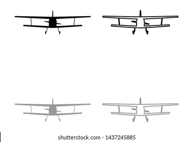 Airplane view with front black grey set