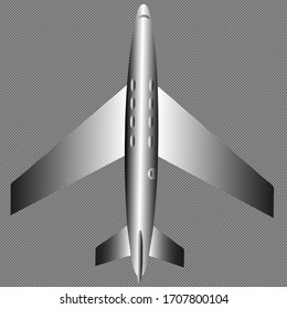 airplane view from the top on a transparent background