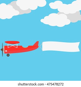 Airplane vintage with banner for your slogan. Vector illustration.