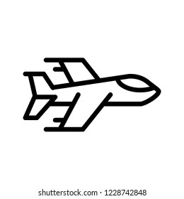 airplane war and military related outline icon, editable stroke