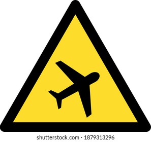 Airplane warning icon with flat style. Isolated vector airplane warning icon image on a white background.