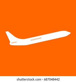 Airplane white icon .