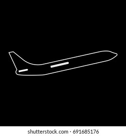 Airplane white icon .