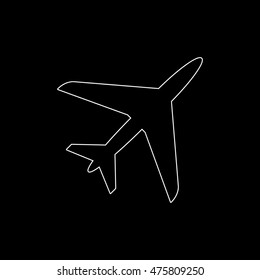 Airplane -  white vector icon