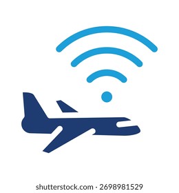 airplane and wifi colored icon vector design good for web or mobile app