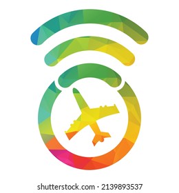 Airplane with WIFI logo concept design.