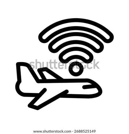 airplane and wifi outline icon vector design good for web or mobile app