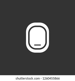 Airplane Window Closed icon vector. Airplane Window Closed sign on black background. Airplane Window Closed icon for web and app