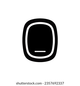 Airplane window closed line icon.  Aircraft window concept.