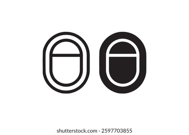 Airplane window icon black and white Vector